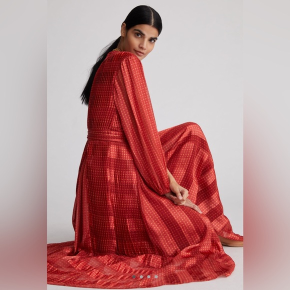 RARE EUC Anthropologie Let Me Be Shimmer Maxi Dress // Size 2X - Picture 4 of 4